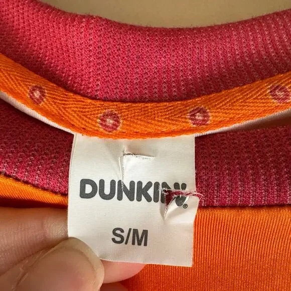 Dunkin’ Donuts Men’s S/M Dunkings Performance Shirt Orange Stretch Lightweight - Picture 3 of 9
